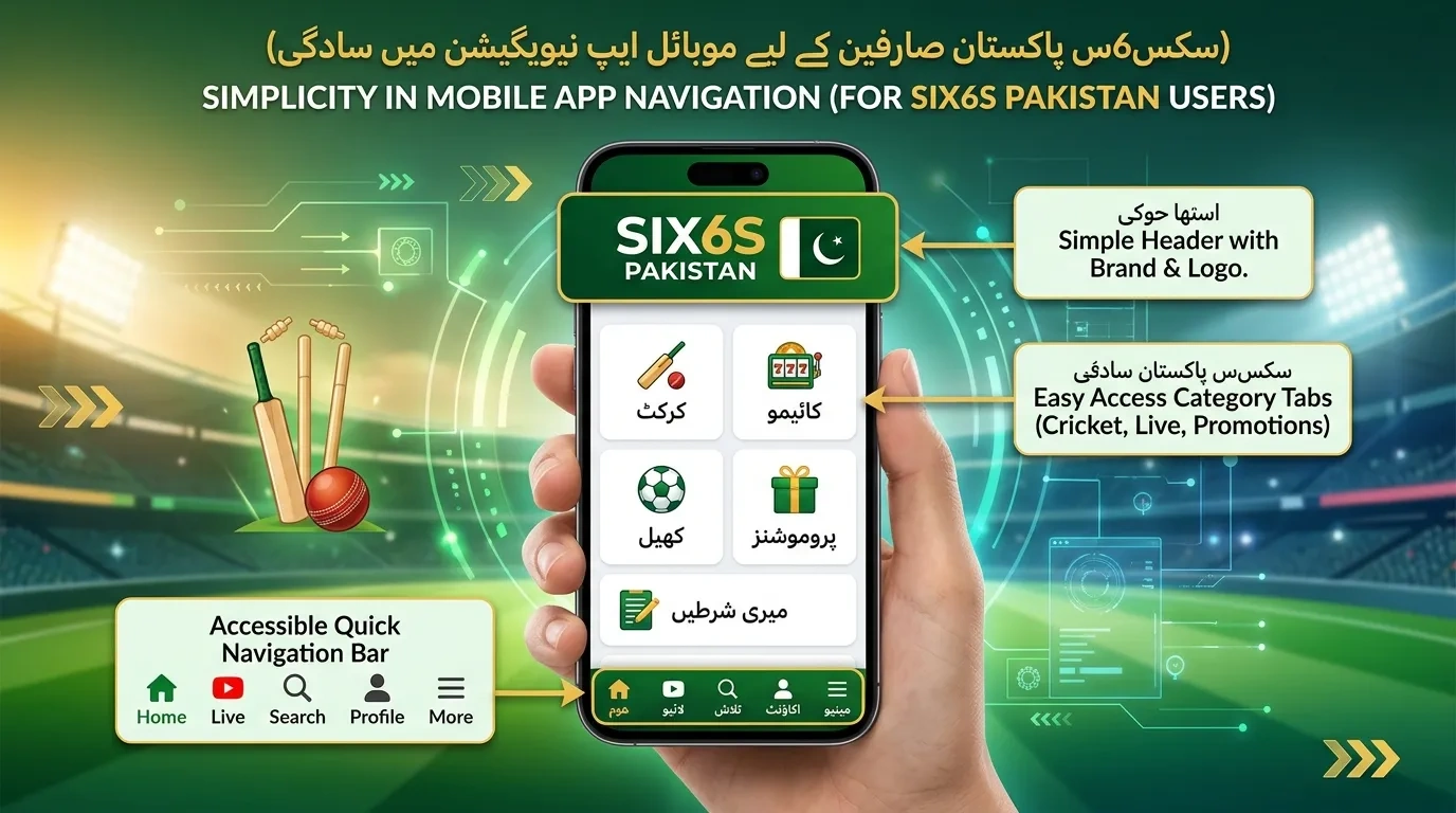 Simplicity in Mobile App Navigation for Six6s Pakistan Users